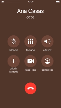 Pulsa el icono de finalizar llamadas para colgar.