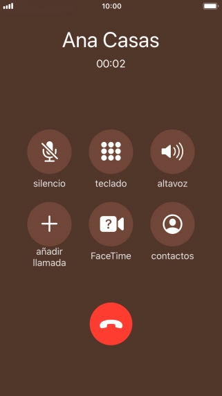 Pulsa el icono de finalizar llamadas para colgar.