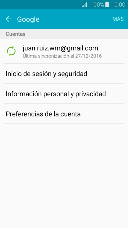 Pulsa la cuenta deseada.