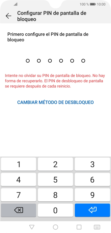 Pulsa CAMBIAR MÉTODO DE DESBLOQUEO.