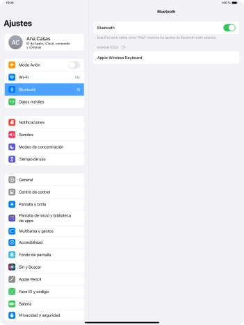 Pulsa el dispositivo Bluetooth deseado y sigue las indicaciones de la pantalla para vincular el dispositivo a la tablet.