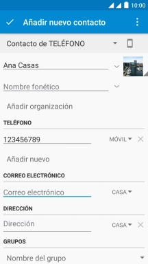 Pulsa la lista desplegable bajo la dirección de correo electrónico.