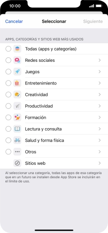 Pulsa las categorías deseadas.