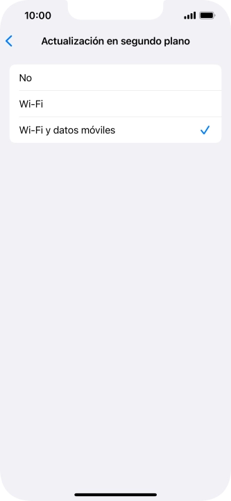 Para desactivar la actualización de apps en ejecución, pulsa No.