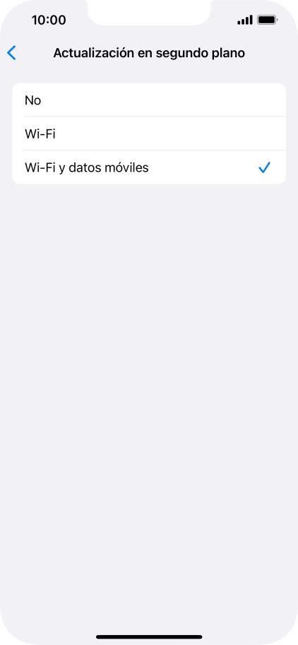 Para desactivar la actualización de apps en ejecución, pulsa No.