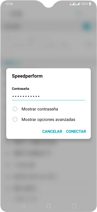 Introduce la contraseña de la red wifi y pulsa CONECTAR.