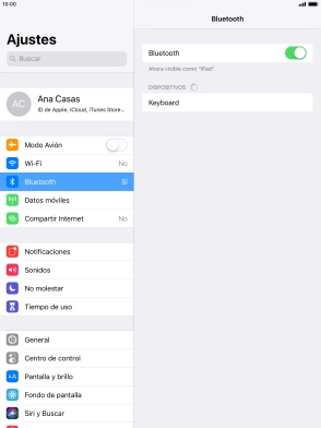 Pulsa el dispositivo Bluetooth deseado y sigue las indicaciones de la pantalla para vincular el dispositivo a la tablet.