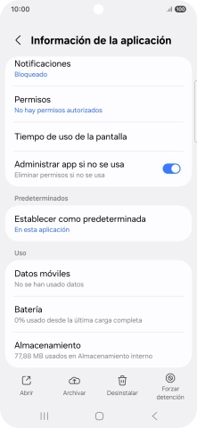 Pulsa Almacenamiento.