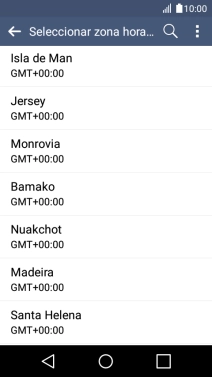 Pulsa la zona horaria deseada.