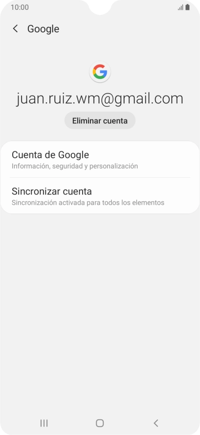 Pulsa Sincronizar cuenta.
