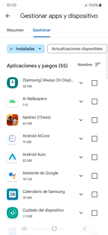 Pulsa la app deseada.