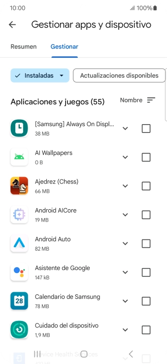 Pulsa la app deseada.