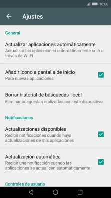 Pulsa Actualizar aplicaciones automáticamente.