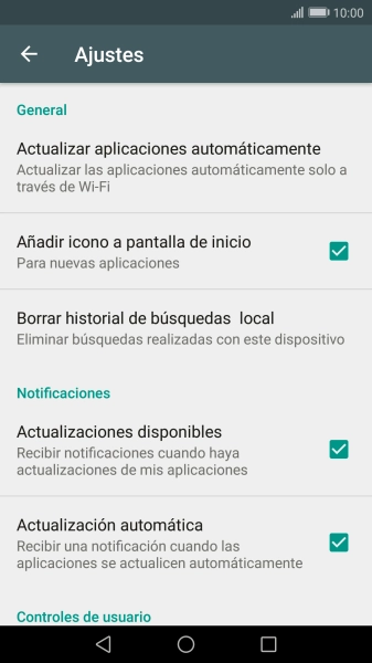 Pulsa Actualizar aplicaciones automáticamente.