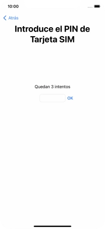 Si es necesario desbloquear la tarjeta SIM, introduce el código PIN y pulsa OK.