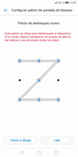 Vuelve a introducir el código de seguridad seleccionado y pulsa Listo.