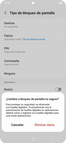 Pulsa Eliminar datos.