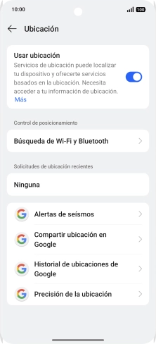 Pulsa Precisión de la ubicación.