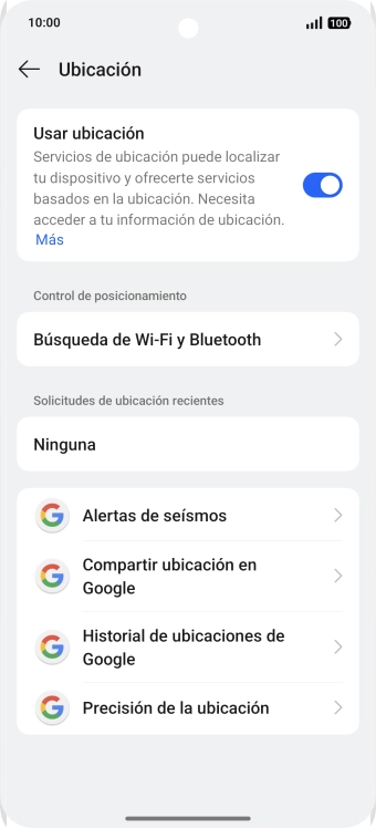 Pulsa Precisión de la ubicación.