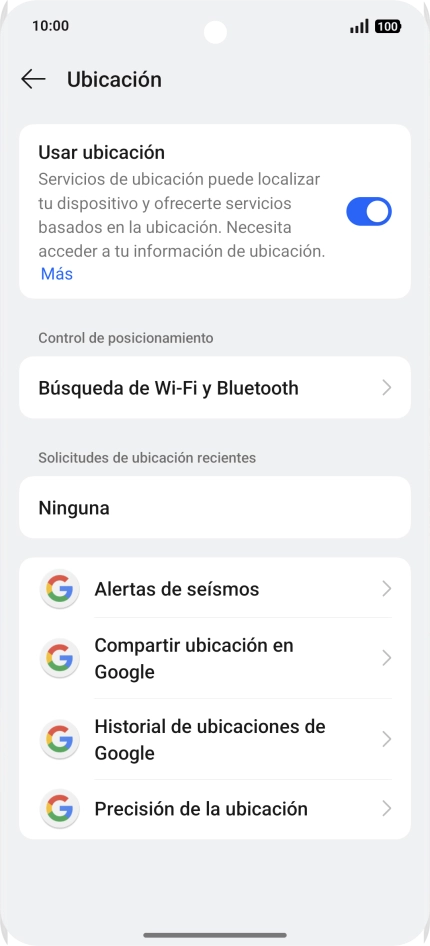 Pulsa Precisión de la ubicación.