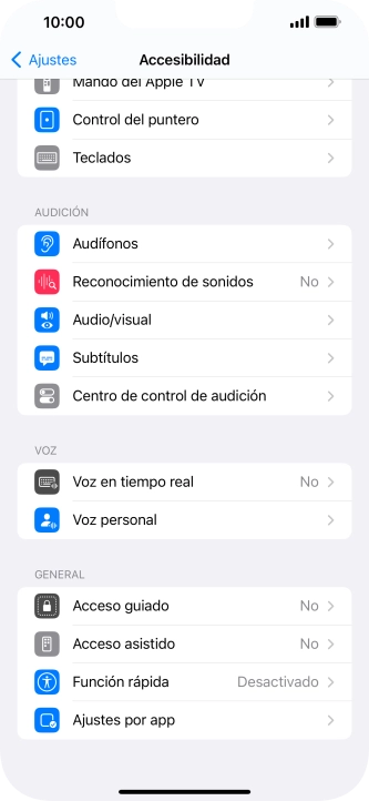 Pulsa una categoría bajo 