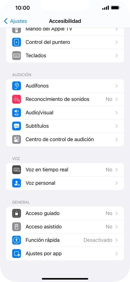 Pulsa una categoría bajo 