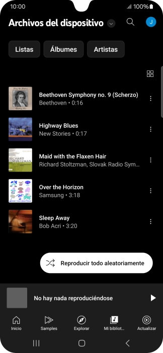 Pulsa el archivo de música deseado.