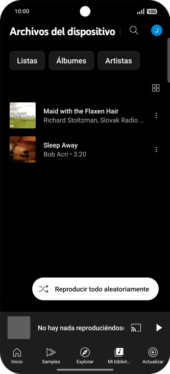 Pulsa el archivo de música deseado.