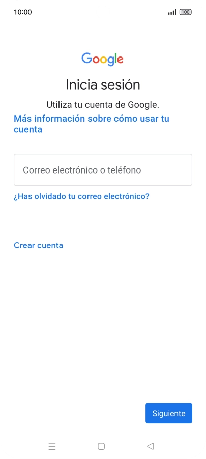 Si no tienes una cuenta de Google, pulsa Crear cuenta y sigue las indicaciones de la pantalla para ver cómo crear una cuenta nueva.