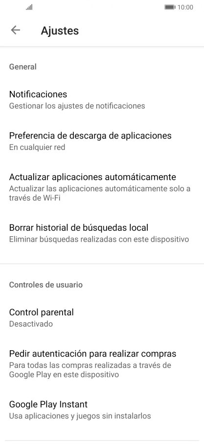 Pulsa Actualizar aplicaciones automáticamente..