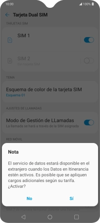 Pulsa el ajuste deseado para activar o desactivar la función.