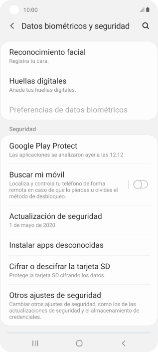 Pulsa Otros ajustes de seguridad.