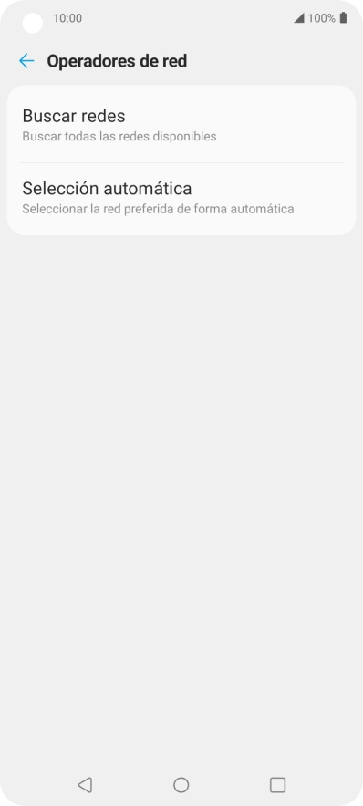 Pulsa Buscar redes y espera mientras el teléfono está buscando redes.