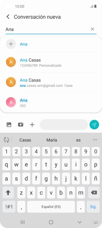 Pulsa el contacto deseado.