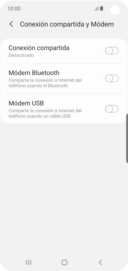 Pulsa Conexión compartida.