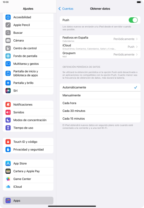 Pulsa el indicador junto a 