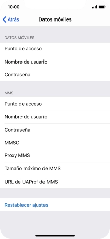 Pulsa  Punto de acceso e introduce airtelwap.es.