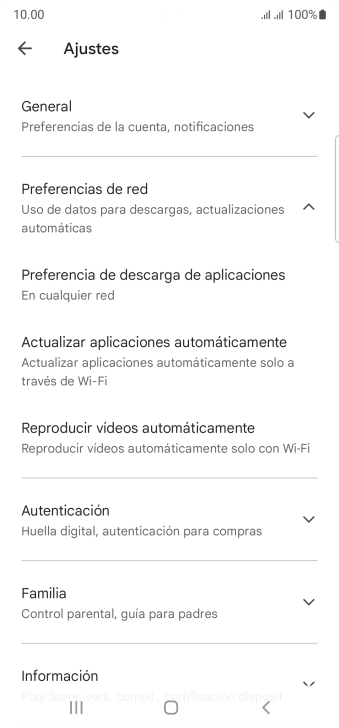 Pulsa Actualizar aplicaciones automáticamente.