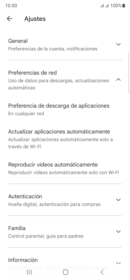 Pulsa Actualizar aplicaciones automáticamente.