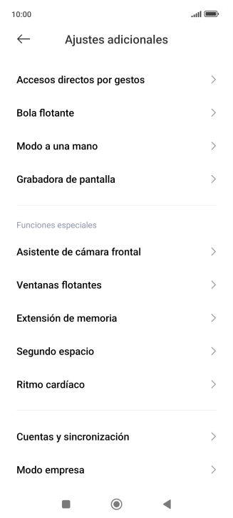 Pulsa Cuentas y sincronización.