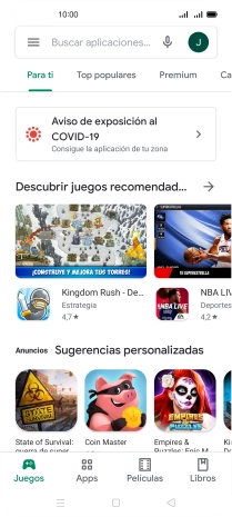 Desliza el dedo hacia la derecha desde la parte izquierda de la pantalla.