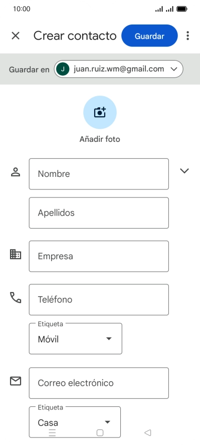 Pulsa la lista desplegable junto a 