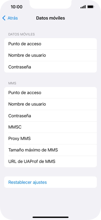 Pulsa Punto de acceso e introduce airtelwap.es.
