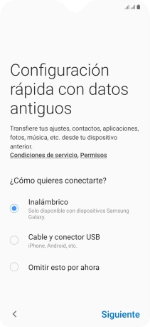 Pulsa Siguiente y sigue las indicaciones de la pantalla para transferir el contenido.