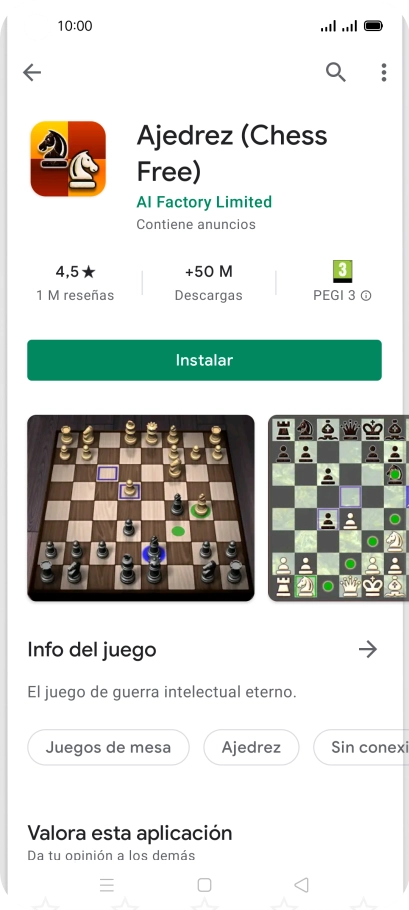Pulsa Instalar y sigue las indicaciones de la pantalla para instalar la app.