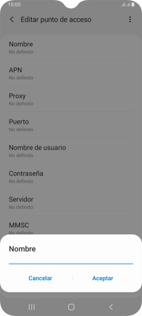 Introduce Vodafone Internet y pulsa Aceptar.