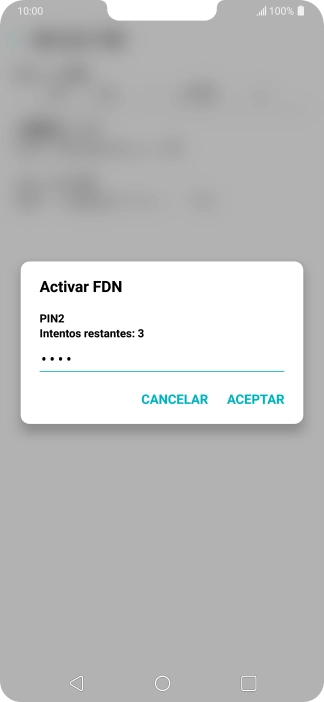 Introduce el código PIN2 y pulsa ACEPTAR.