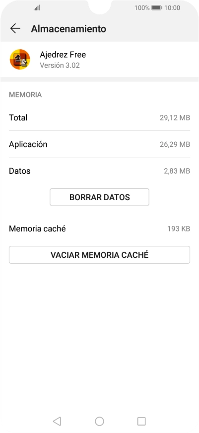 Pulsa VACIAR MEMORIA CACHÉ.