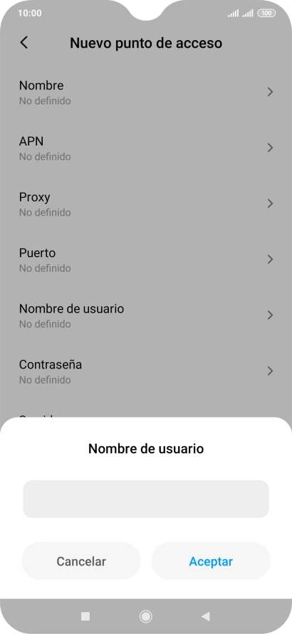 Introduce wap@wap y pulsa Aceptar.