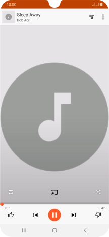 Pulsa la flecha hacia la derecha para ir al archivo de música siguiente.